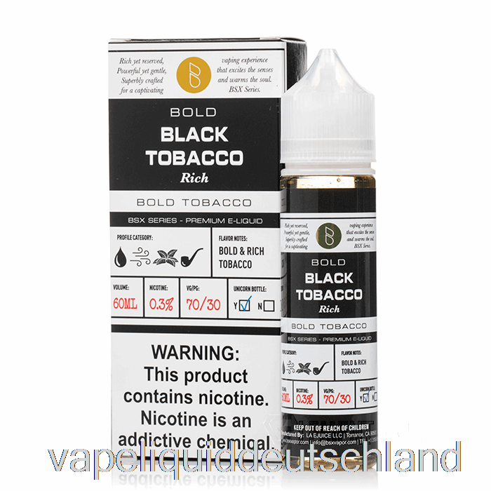 Schwarzer Tabak – BSX-Serie – 60 Ml 3 Mg Vape-Flüssigkeit